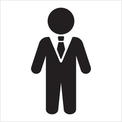 businessman icon. businessman standing icon. full body avatar. icon symbol suitable for employee, executive, profile, account. vector illustration, 