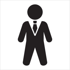 businessman icon. businessman standing icon. full body avatar. icon symbol suitable for employee, executive, profile, account. vector illustration, 