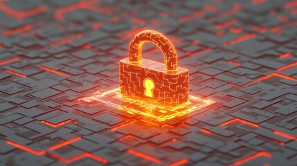 Glowing lock on circuit board data security