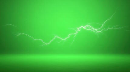 Electric spark on green screen background