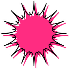 シンプルな線がずれた吹き出し　ギザギザした形