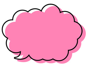 シンプルな線がずれた吹き出し　丸みのある雲形