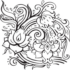 Beautiful flower art and mandala vector design