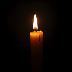Single candle flame in dark (1)
