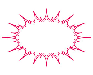 シンプルなカラー線の吹き出し　細長いギザギザした形