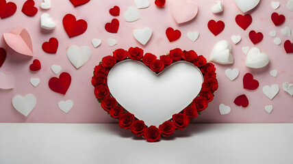 Romantic Valentine's Day Background – Red Heart on Clean White