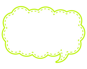 シンプルなカラー線の吹き出し　細長い雲形