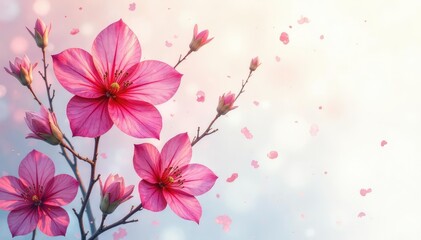 Fototapeta premium Delicate watercolor blooms, flowing seamlessly into abstract shapes , summer flowers, textile print