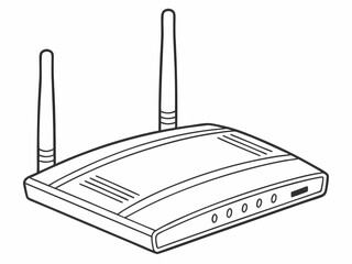 Wireless Router Illustration Outline Technology Concept