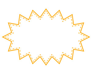 シンプルなカラー線の吹き出し　細長いギザギザした形