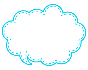 シンプルなカラー線の吹き出し　丸みのある雲形