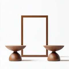 Wooden display podiums and frame