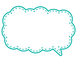 シンプルなカラー線の吹き出し　細長い雲形