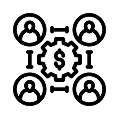teamwork line icon