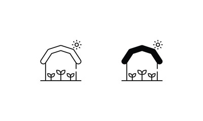 Greenhouse  icons set vector stock illustration