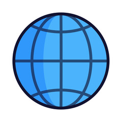 The globe icon is presented against a white background, with an additional earth-toned globe icon. globe icon vector illustration