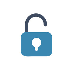blue padlock icon on white background