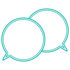 シンプルなカラー線の吹き出し　重なる会話