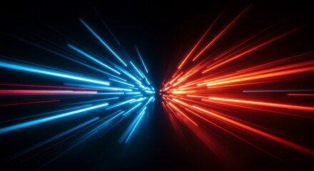 Obraz premium Abstract Blue And Red Light Rays Motion Background