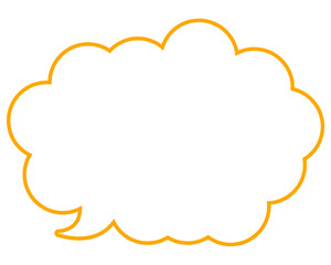 シンプルなカラー線の吹き出し　丸みのある雲形
