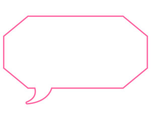 シンプルなカラー線の吹き出し　細長い八角形