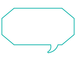 シンプルなカラー線の吹き出し　細長い八角形