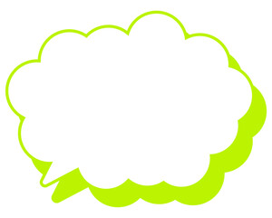 シンプルなカラー線の吹き出し　丸みのある雲形
