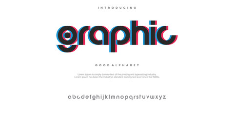 Graphic Abstract modern urban alphabet fonts. Typography sport, technology, fashion, digital, future creative logo font. vector illustration
