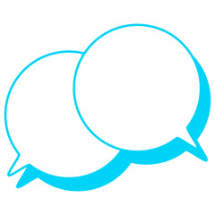 シンプルなカラー線の吹き出し　重なる会話