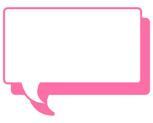 シンプルなカラー線の吹き出し　四角形