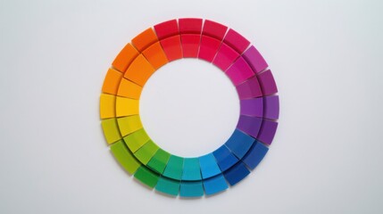 Obraz premium Vibrant Circular Color Palette Displaying Transition from Red to Purple with Color Gradients for Art and Design Use