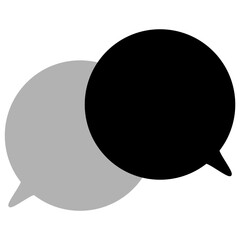 シンプルなカラーの吹き出し　重なる会話