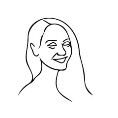 vector illustration of a woman, an artistic portrait line art of  woman 