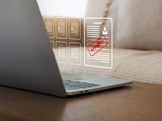 Employee approval documents, recruitment or selection of company personnel for inspection and selection as team leaders or job adjustments via a digital virtual window