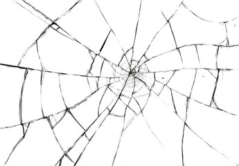 Transparent Cracked Glass Texture, broken window glass, transparent shatter, shatter texture, broken glass on transparent.
