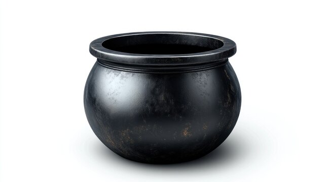 Dark, round, antique cauldron