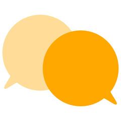 シンプルなカラーの吹き出し　重なる会話