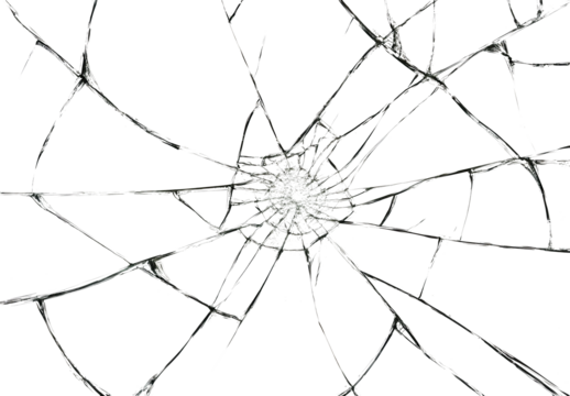 Transparent Cracked Glass Texture, broken window glass, transparent shatter, shatter texture, broken glass on transparent.