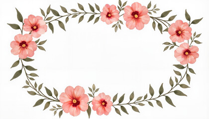 Fototapeta premium frame of flowers and leaves