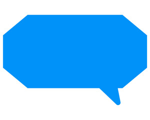 シンプルなカラーの吹き出し　細長い雲形