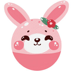 Face cartoon rabbit