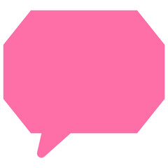 シンプルなカラーの吹き出し　角のある八角形