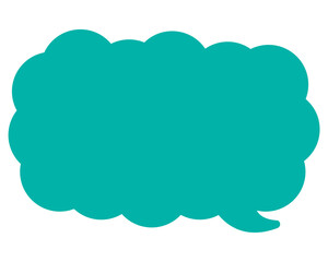 シンプルなカラーの吹き出し　細長い雲形