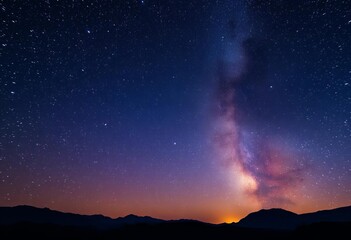 Fototapeta premium Noisy Milky Way over Thailand, stars speckled across vibrant night sky, cosmic dust, black