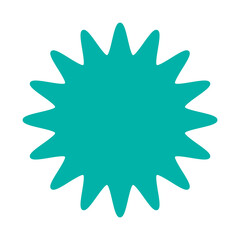 シンプルなカラーの吹き出し　丸みのあるギザギザした形