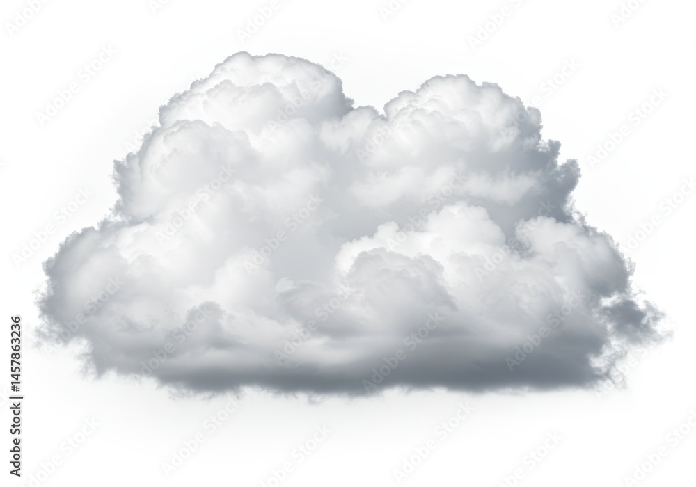 Poster isolated cumulus cloud on a white background for compositing