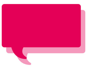 シンプルなカラーの吹き出し　四角形