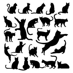 cat silhouette vector collection