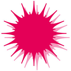 シンプルなカラーの吹き出し　ギザギザした形