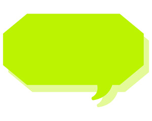 シンプルなカラーの吹き出し　細長い雲形